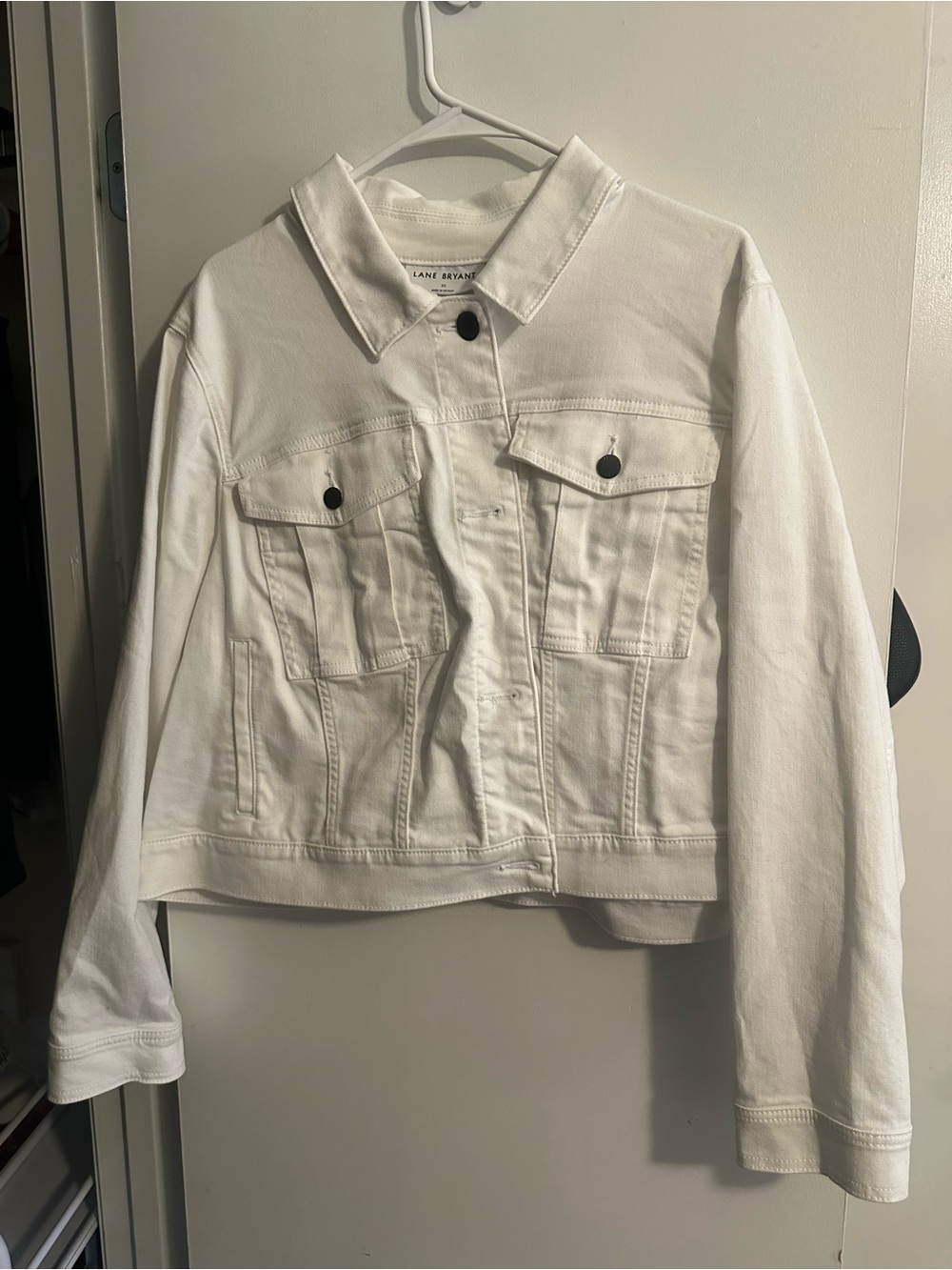 Lane Bryant White Denim Utility Jacket Size 22 NWT